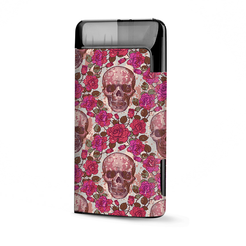 Pink Roses With Skulls Distressed