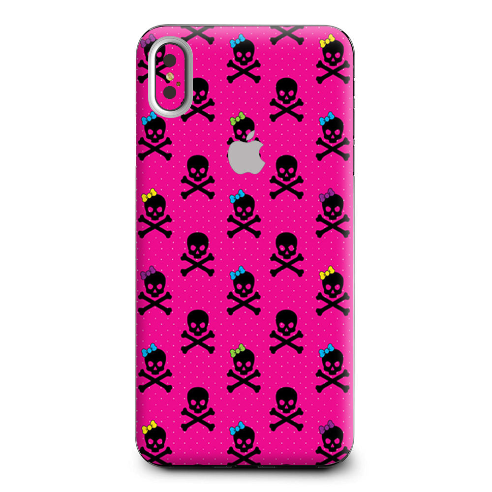 Girl Bow Skulls Feminine Pink Apple iPhone XS Max Skin