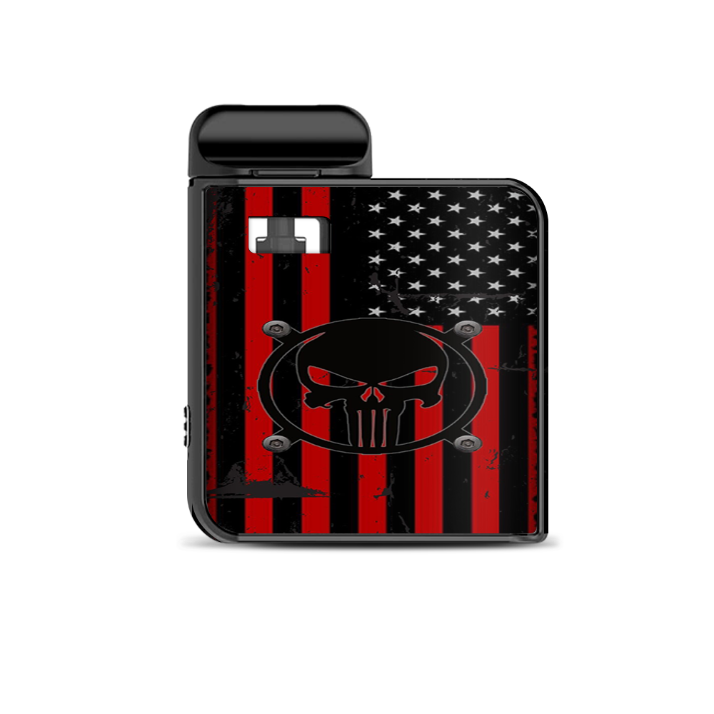  Red American Flag Black Punish Badge Smok Mico Kit Skin