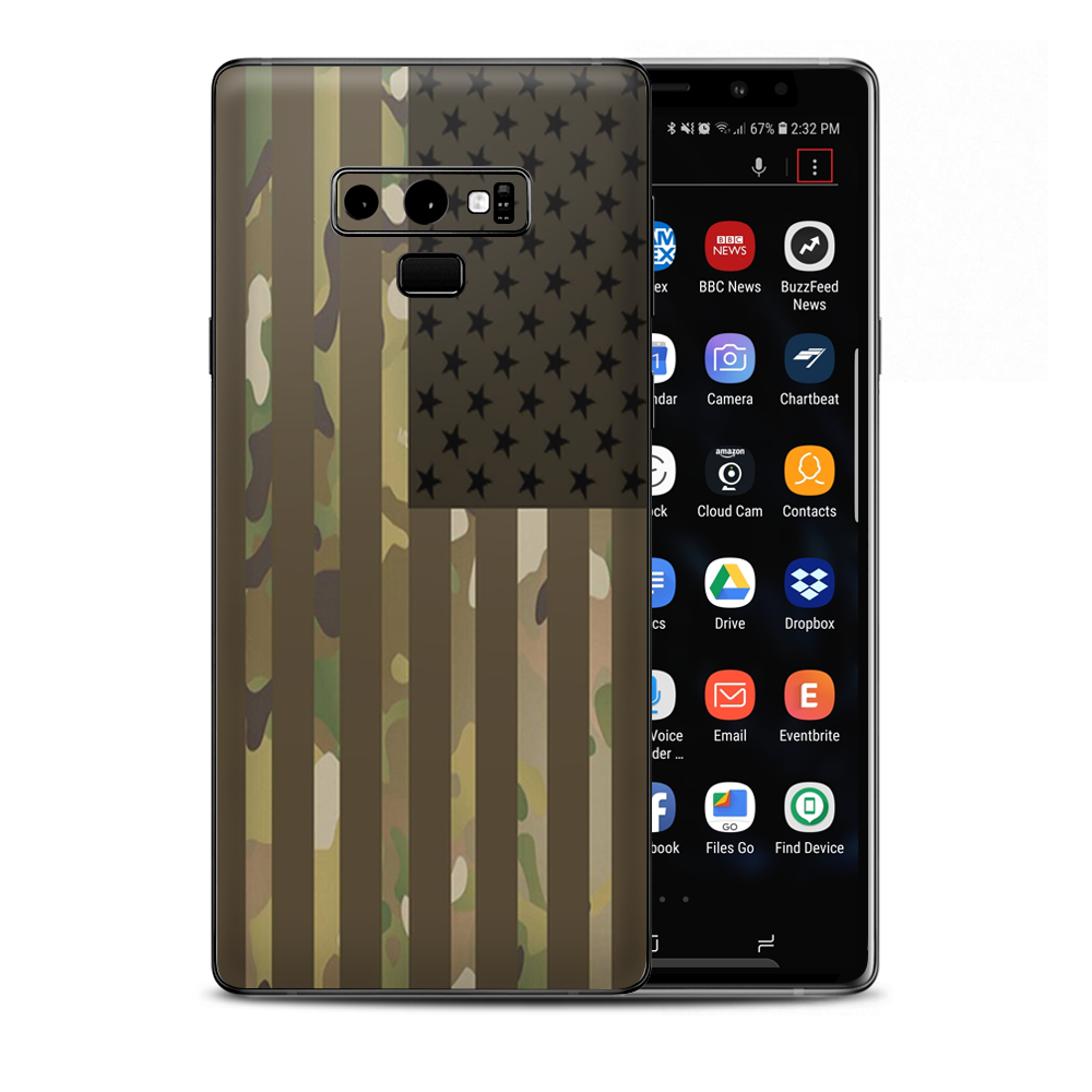 American Flag Camo Military Service Usa Desert Samsung Galaxy Note 9 Skin