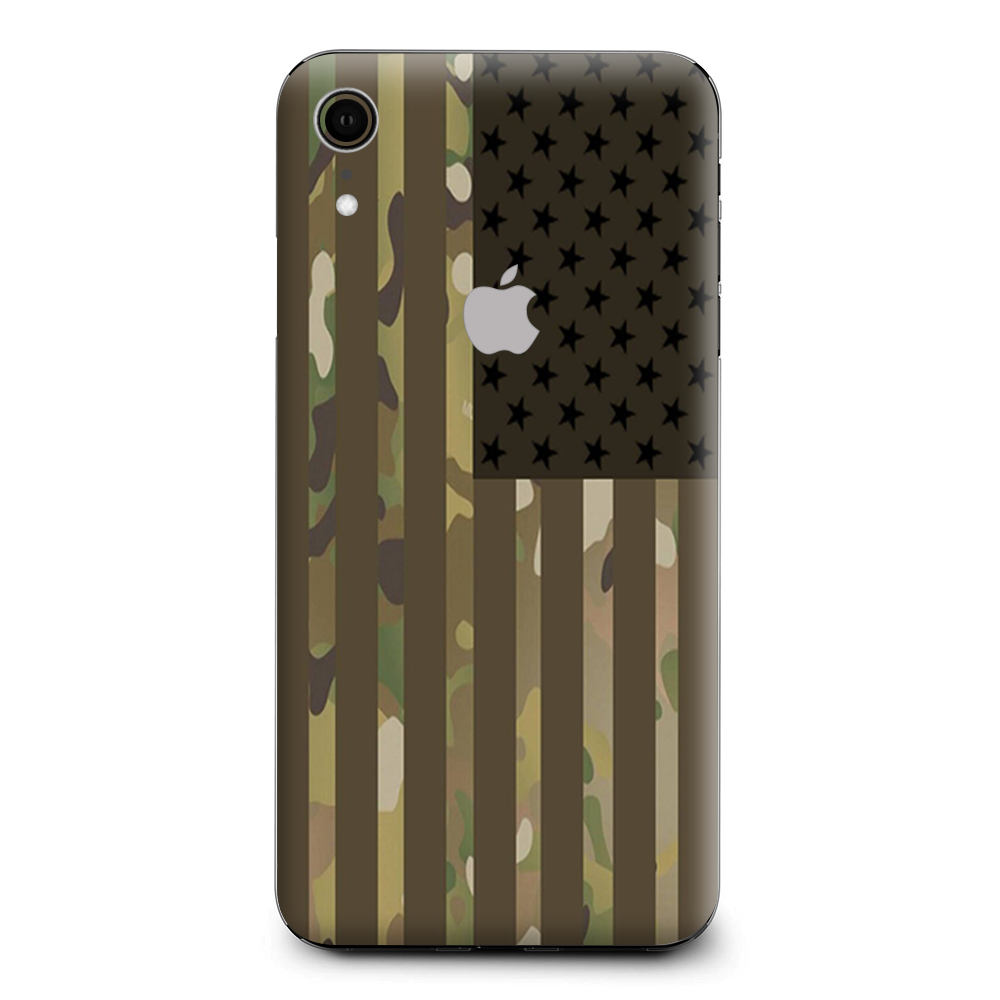 American Flag Camo Military Service Usa Desert Apple iPhone XR Skin