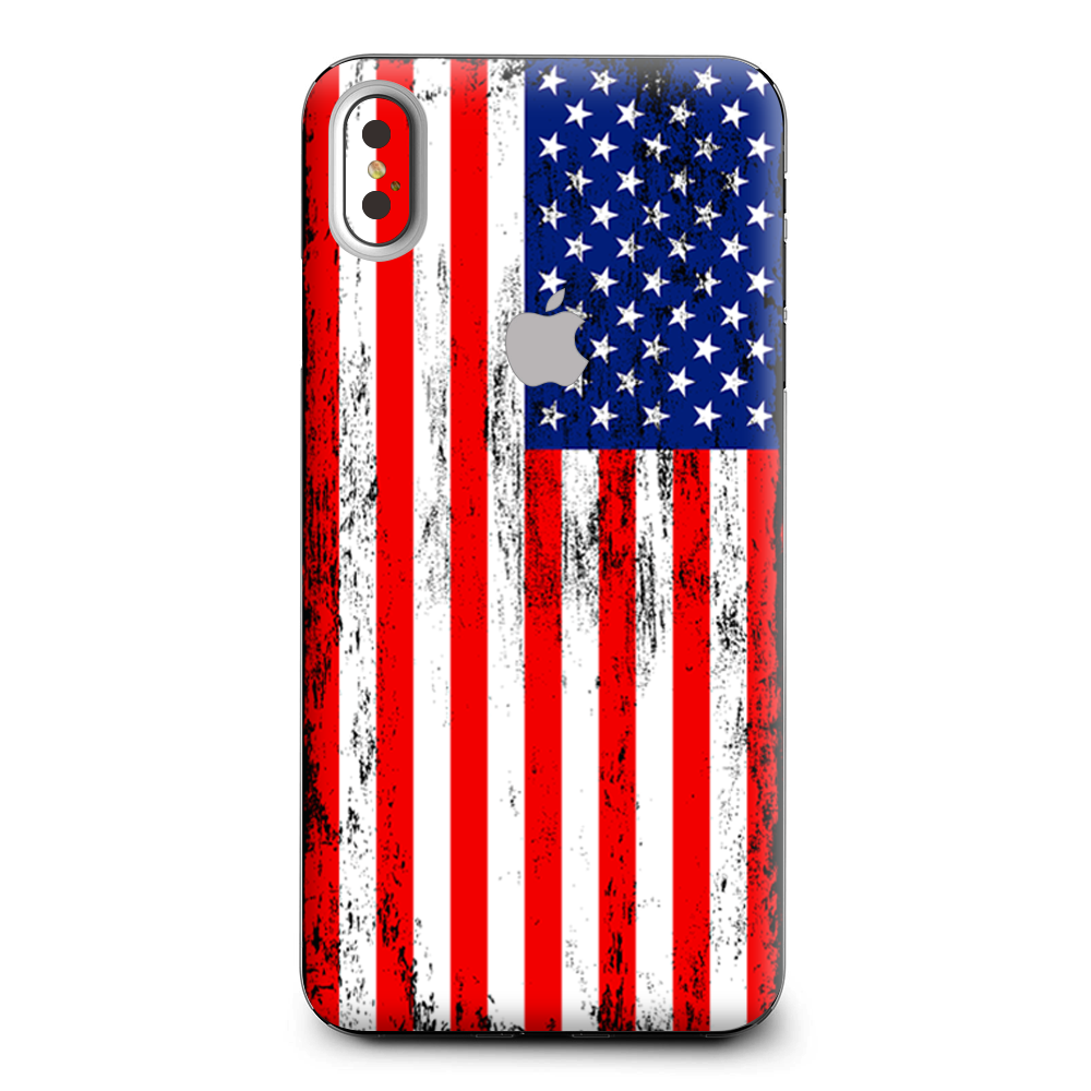 American Flag Distressed Red White Blue Apple iPhone XS Max Skin