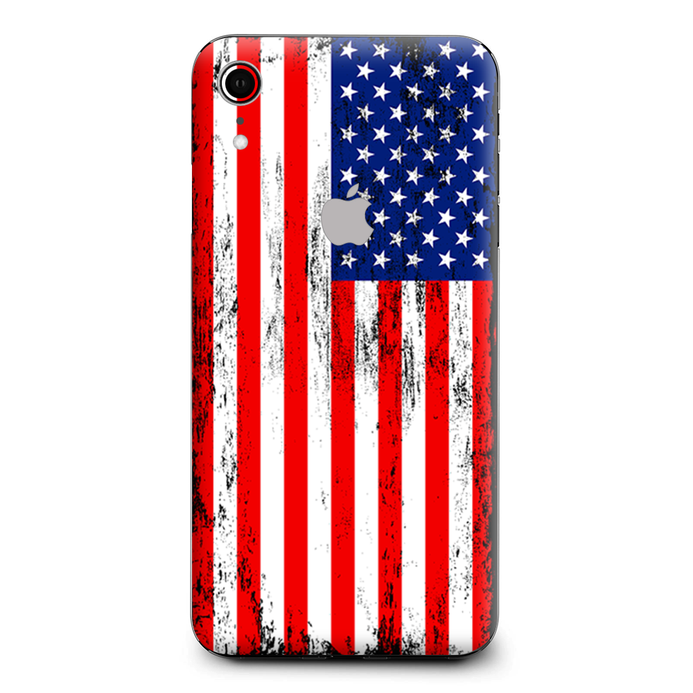 American Flag Distressed Red White Blue Apple iPhone XR Skin