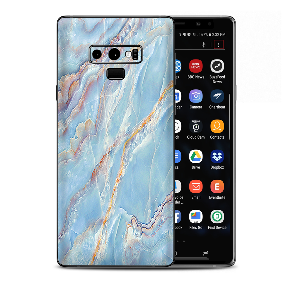 Blue Marble Slate Granite Brown Samsung Galaxy Note 9 Skin