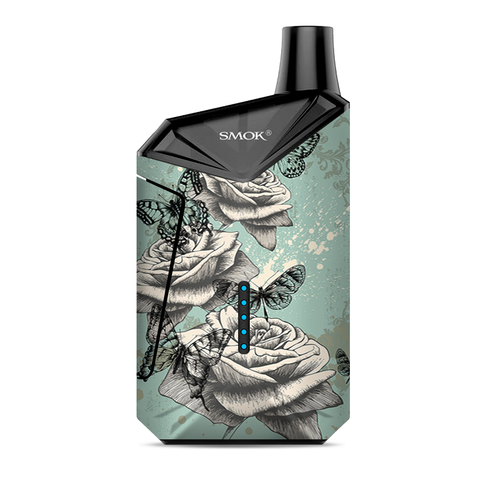 Butterflies Roses Teal Distressed Vintage Smok  X-Force AIO Kit  Skin