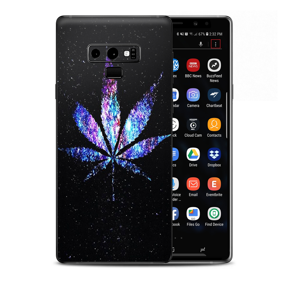 Pot Leaf Marijuana Cosmic Galaxy Outerspace Samsung Galaxy Note 9 Skin