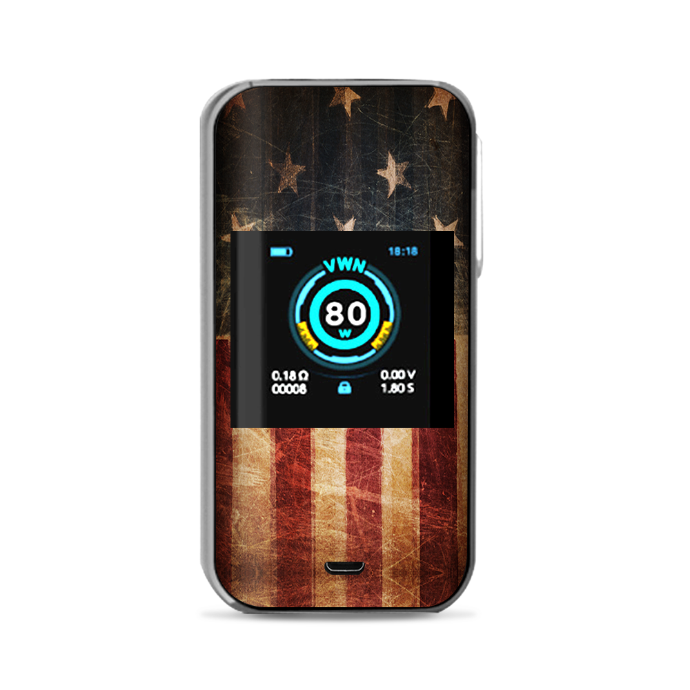  Vintage American Flag Distressed Red White Blue Vaporesso Luxe Nano Kit Skin