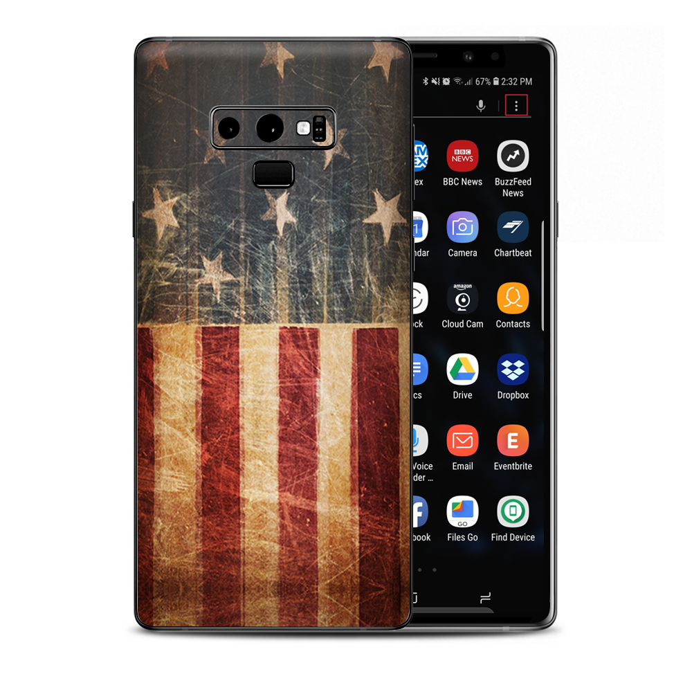 Vintage American Flag Distressed Red White Blue Samsung Galaxy Note 9 Skin