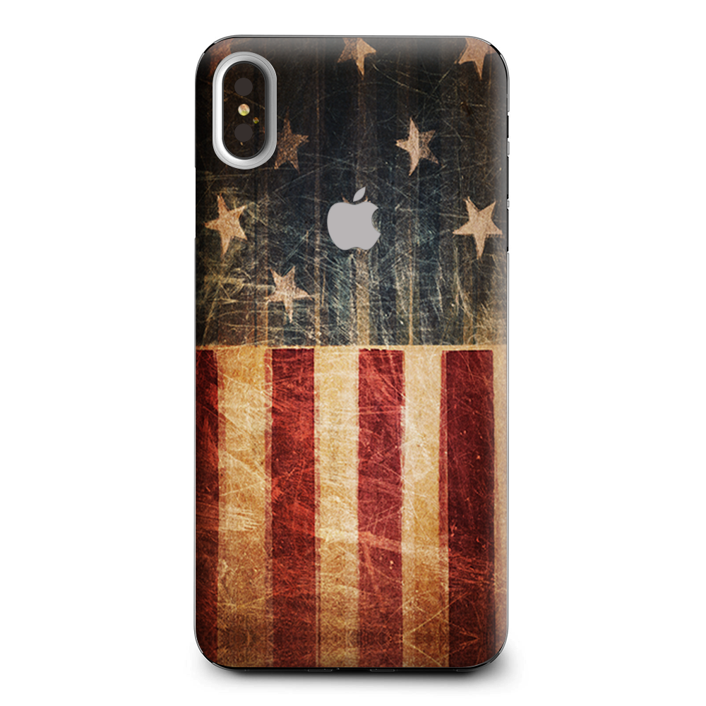 Vintage American Flag Distressed Red White Blue Apple iPhone XS Max Skin