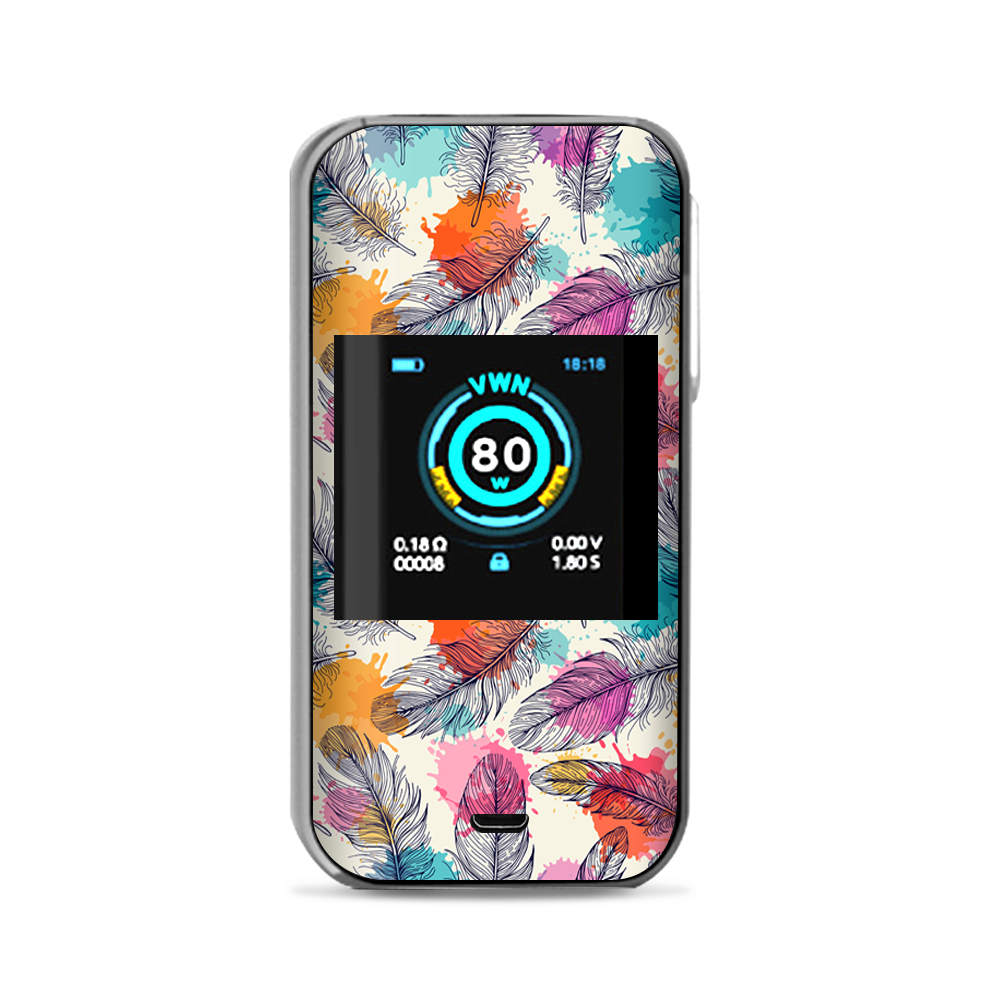  Feathers Colorful Watercolor Bird Vaporesso Luxe Nano Kit Skin