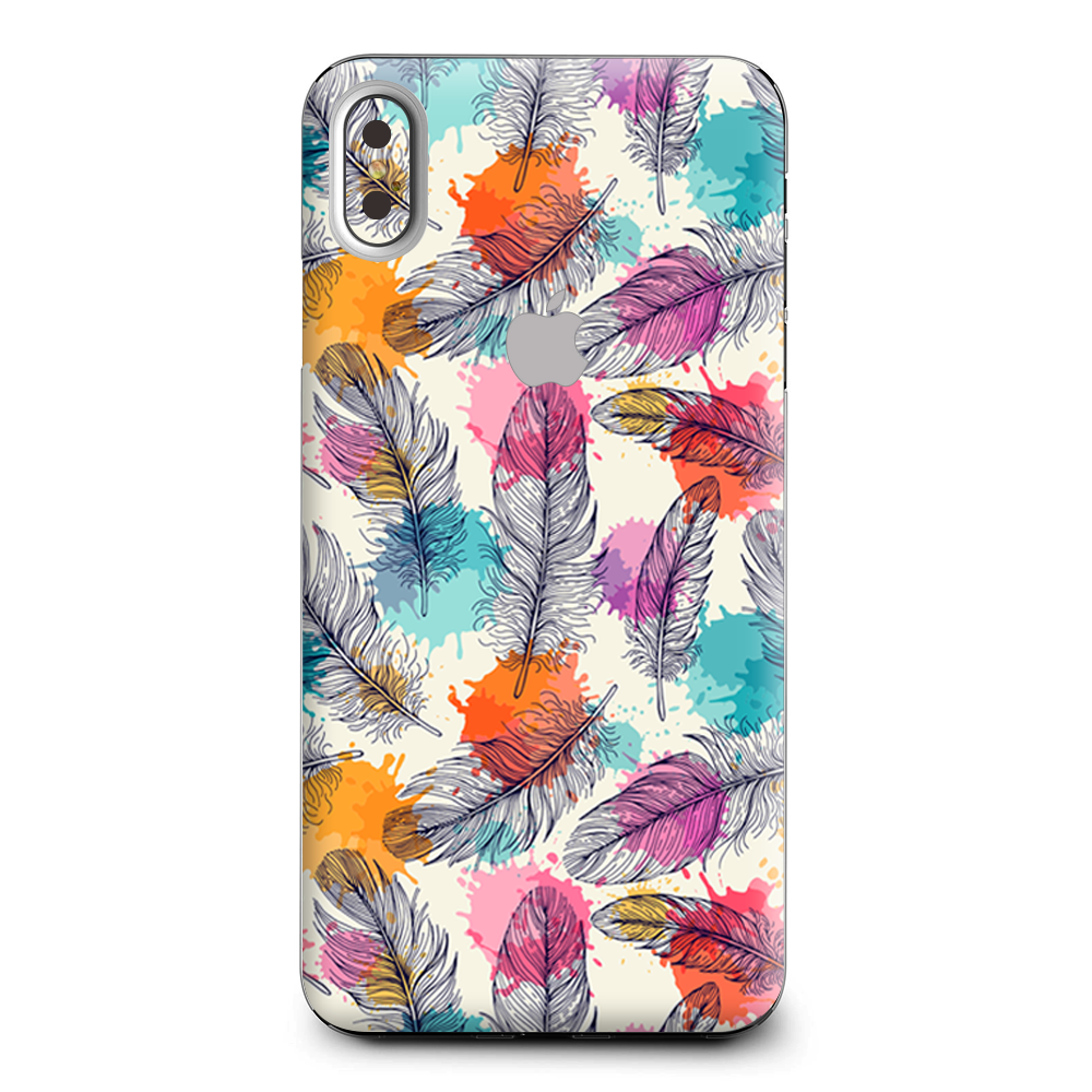 Feathers Colorful Watercolor Bird Apple iPhone XS Max Skin