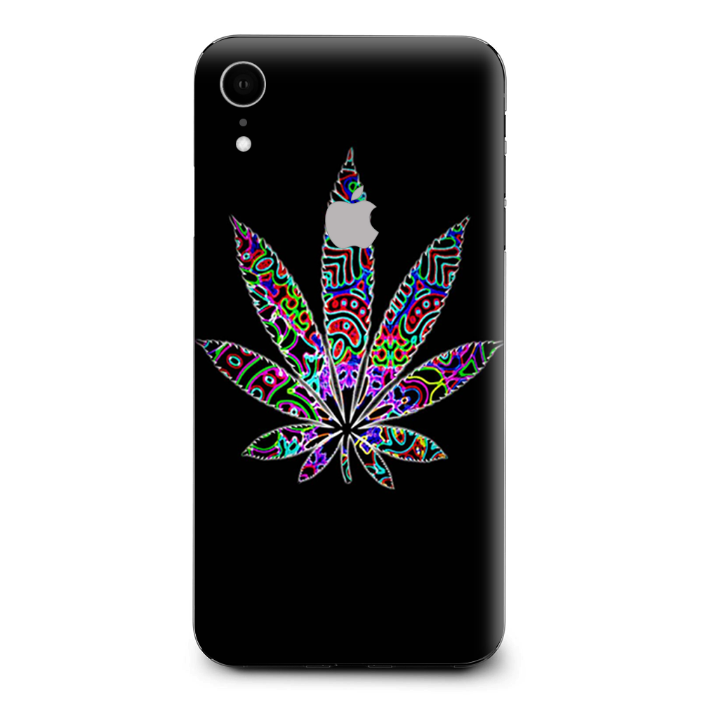 Pot Leaf Marijuana Colorful Retro Apple iPhone XR Skin