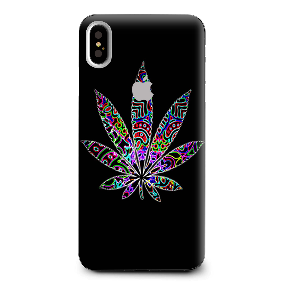 Pot Leaf Marijuana Colorful Retro Apple iPhone XS Max Skin