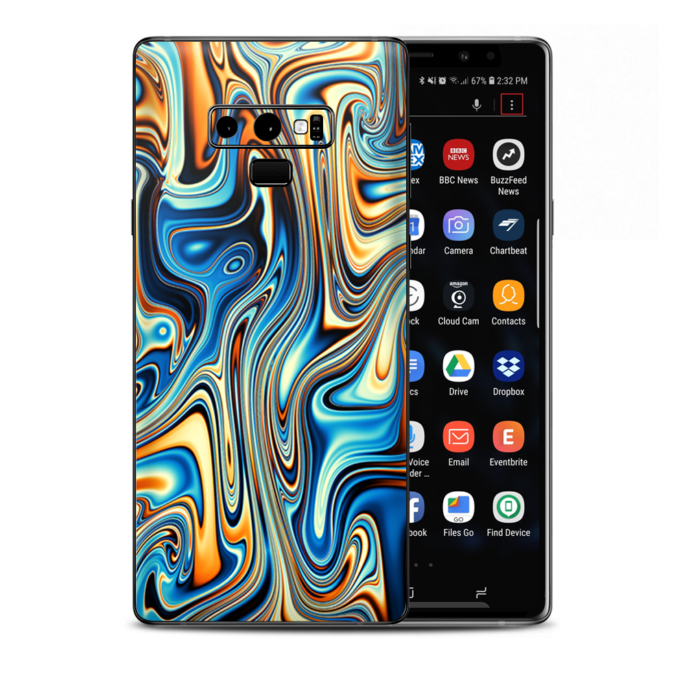 Blue Orange Psychadelic Oil Slick Samsung Galaxy Note 9 Skin