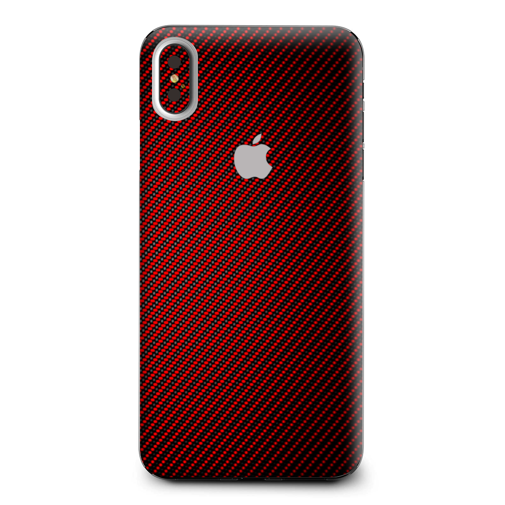 Red Black Carbon Fiber Weave Graphite 3D Apple iPhone XS Max Skin