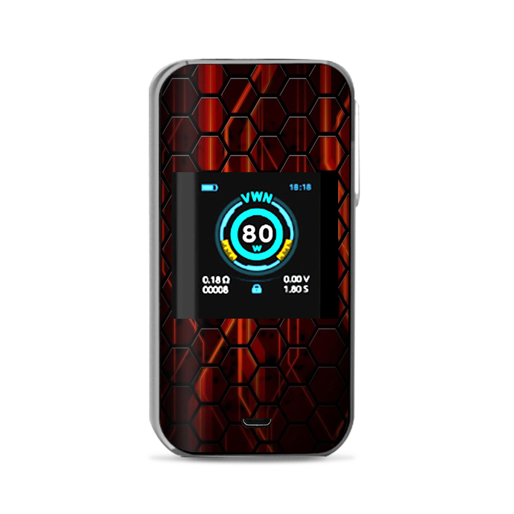 Abstract Red Metal Vaporesso Luxe Nano Kit Skin