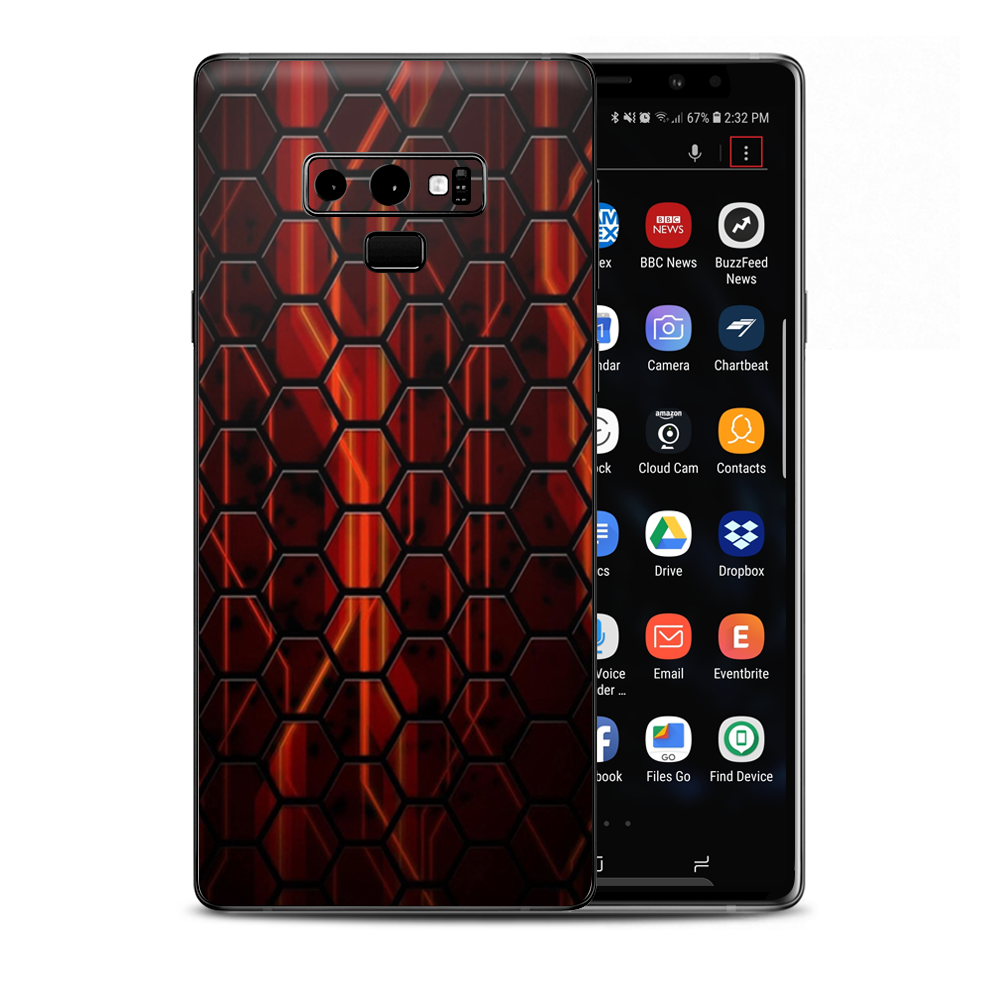 Abstract Red Metal Samsung Galaxy Note 9 Skin