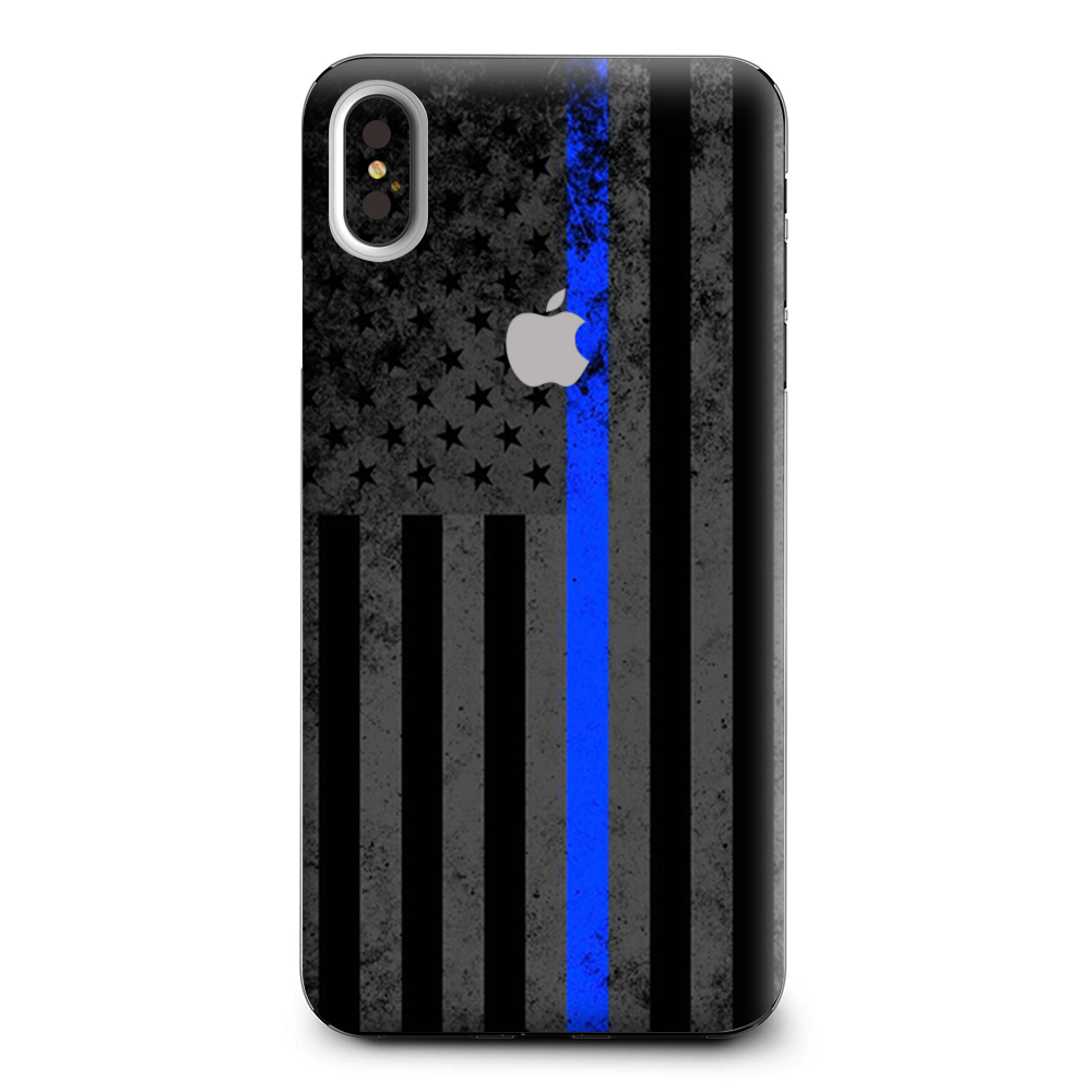 Thin Blue Line American Flag Distressed Apple iPhone XS Max Skin