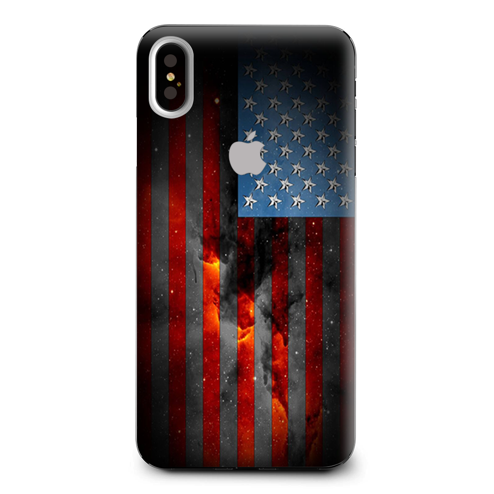 Dark Distressed American Flag Sky Stars Galaxy Apple iPhone XS Max Skin