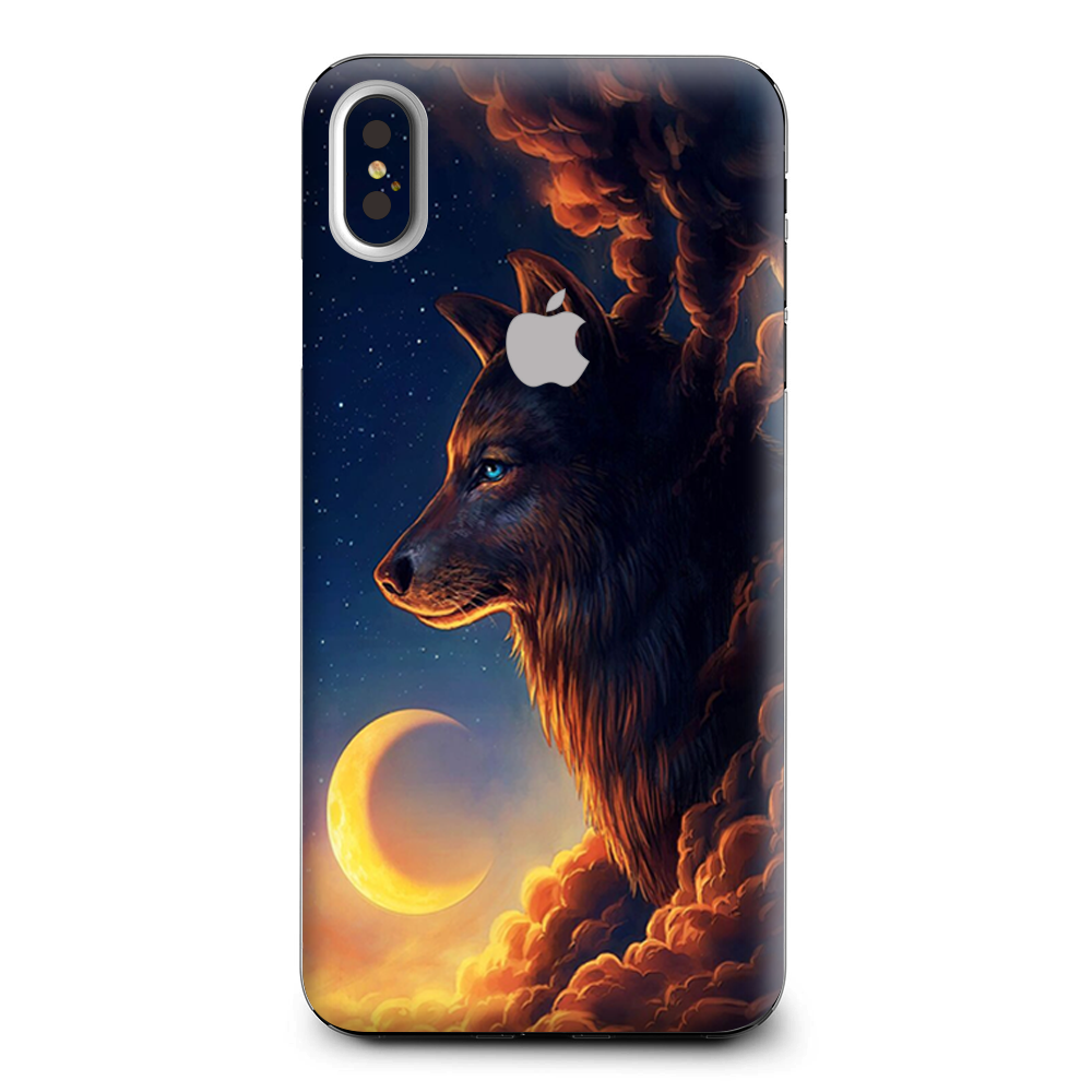 Wolf Clouds Moon Sky Apple iPhone XS Max Skin