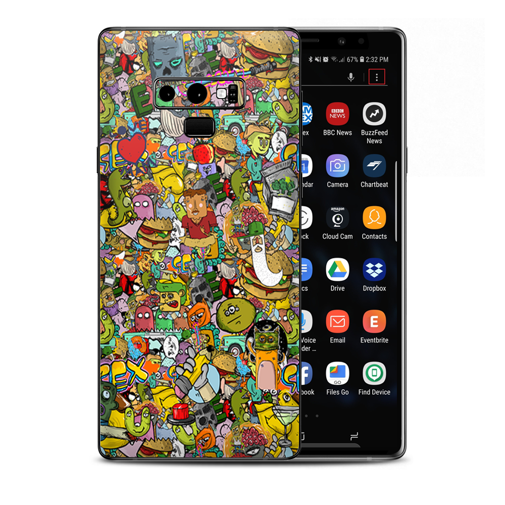 Sticker Slap Cartoon Bomb Samsung Galaxy Note 9 Skin