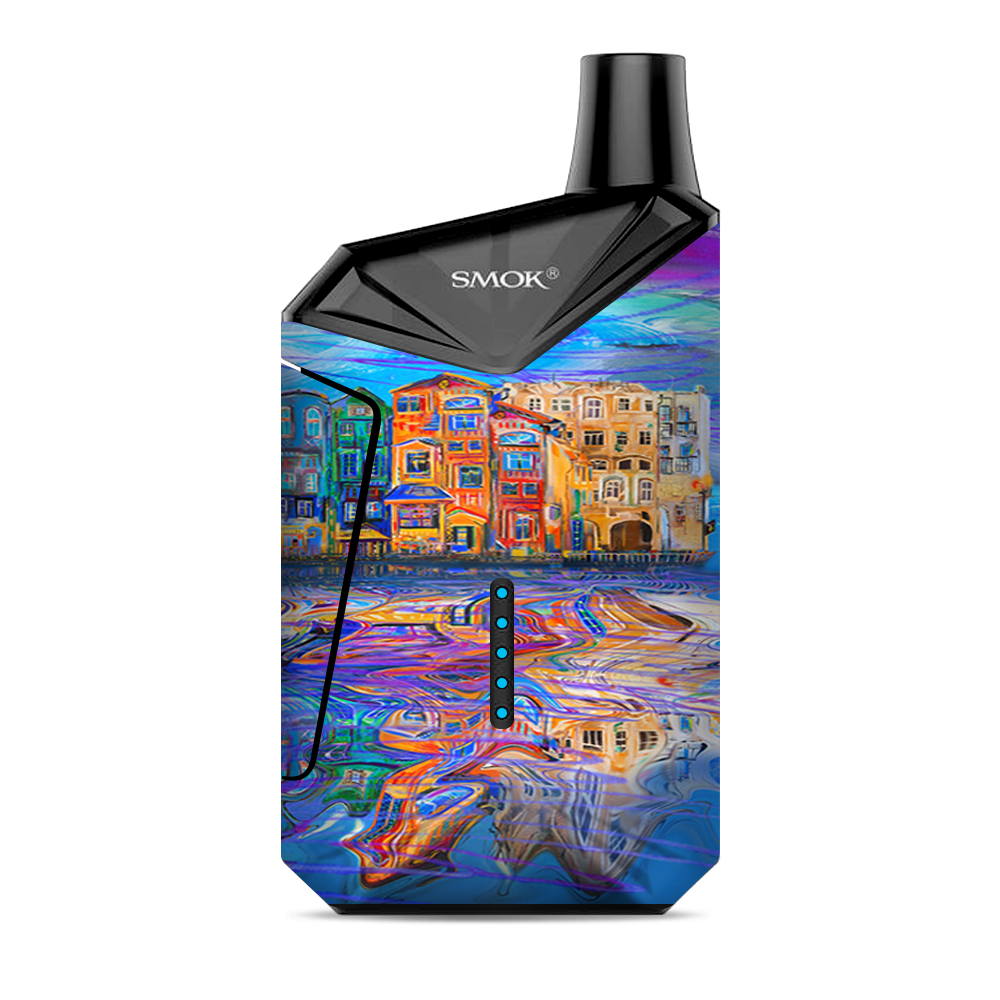 Colorful Oil Painting Water Reflection Town Homes Smok  X-Force AIO Kit  Skin