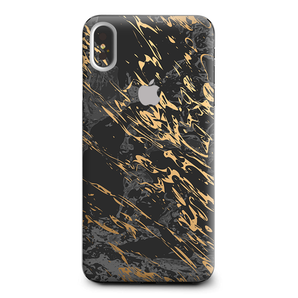 Gold Marble Dark Gray Background Apple iPhone XS Max Skin