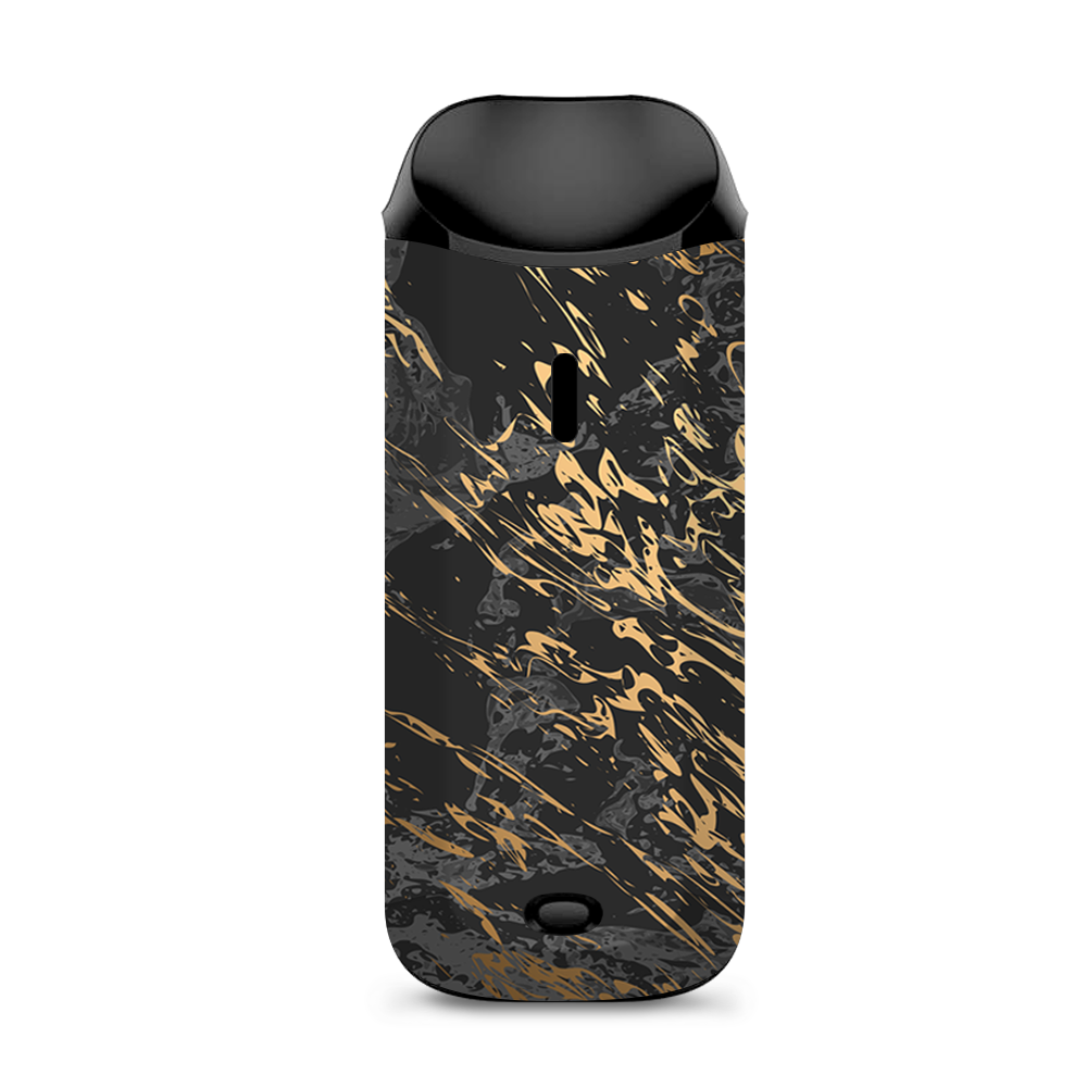  Gold Marble Dark Gray Background Vaporesso Nexus AIO Kit Skin