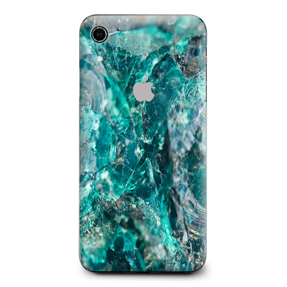 Chrysocolla Hydrated Copper Glass Teal Blue Apple iPhone XR Skin