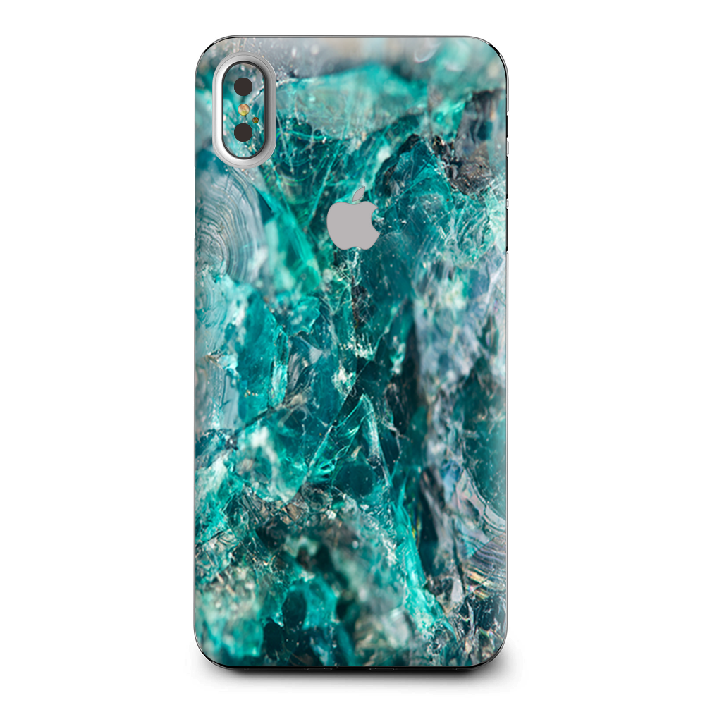 Chrysocolla Hydrated Copper Glass Teal Blue Apple iPhone XS Max Skin