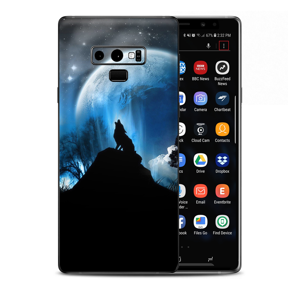 Howling Wolf Moon Samsung Galaxy Note 9 Skin