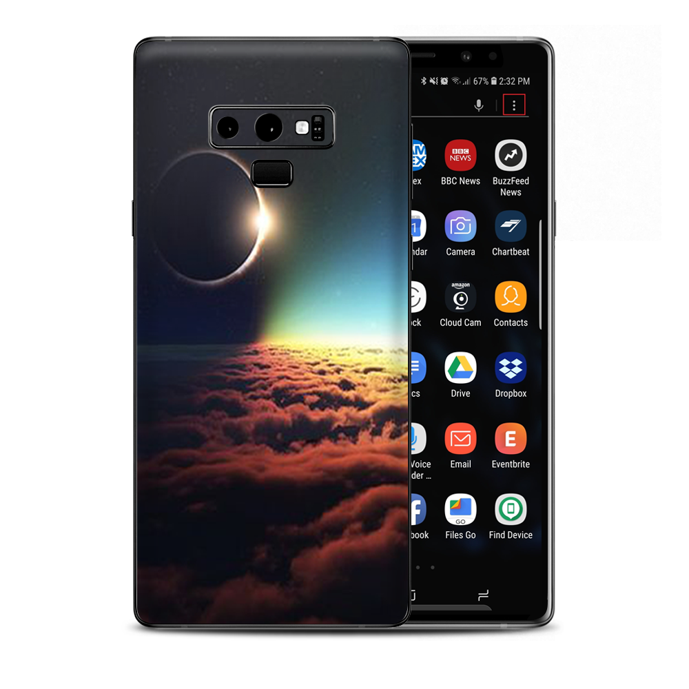 Moon Planet Eclipse Clouds Samsung Galaxy Note 9 Skin