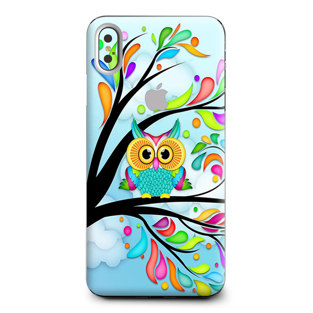 Colorful Artistic Owl In Tree Apple iPhone XS Max Skin