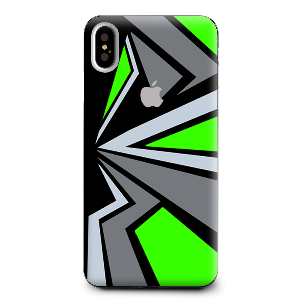 Tripy Triangle Pattern Green Grey Apple iPhone XS Max Skin