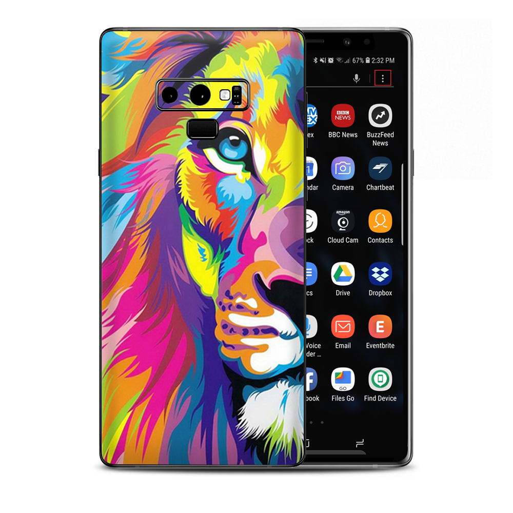 Colorful Lion Abstract Paint Samsung Galaxy Note 9 Skin