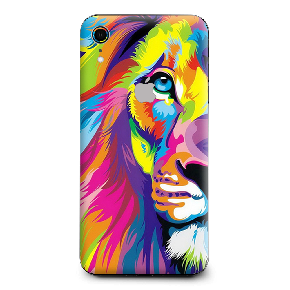 Colorful Lion Abstract Paint Apple iPhone XR Skin