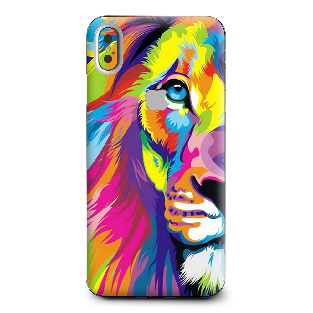 Colorful Lion Abstract Paint Apple iPhone XS Max Skin