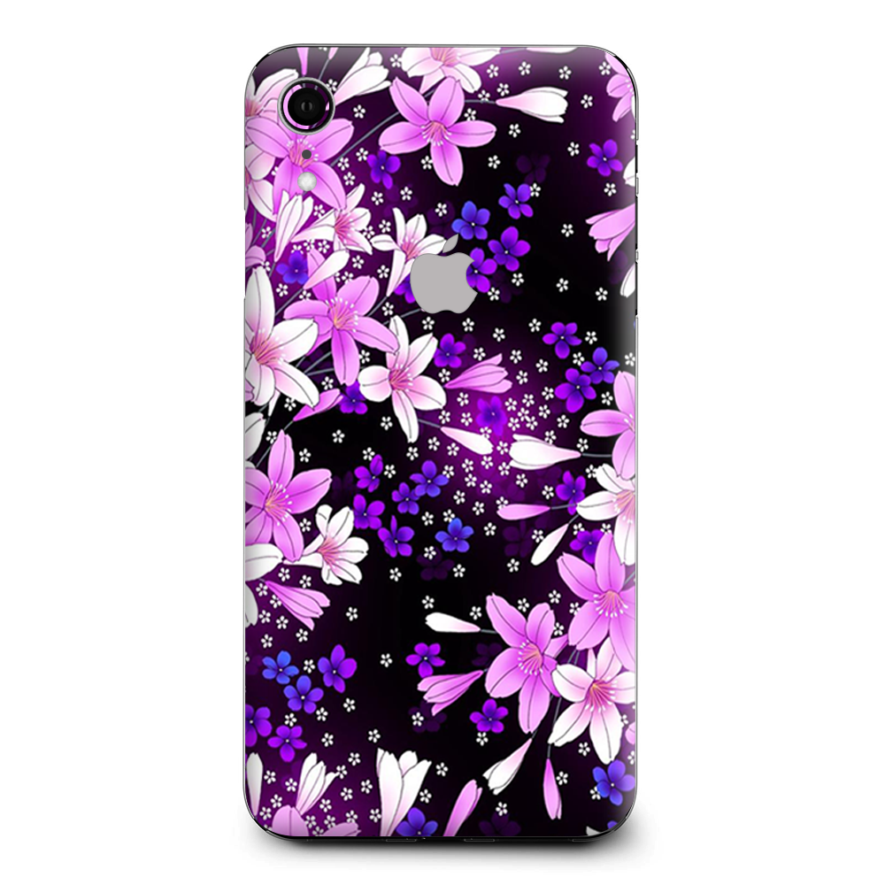 Purple Pink Colorful Flowers Lillies Apple iPhone XR Skin