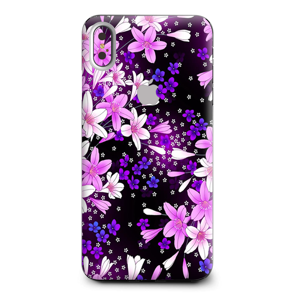 Purple Pink Colorful Flowers Lillies Apple iPhone XS Max Skin