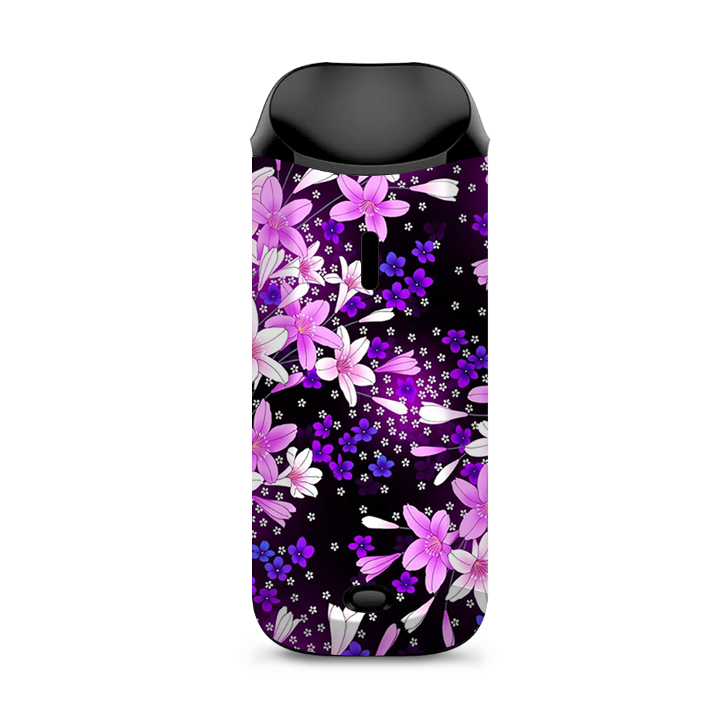 Purple Pink Colorful Flowers Lillies Vaporesso Nexus AIO Kit Skin