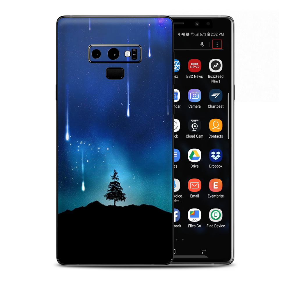 Falling Stars On The Trees And Mountains Samsung Galaxy Note 9 Skin
