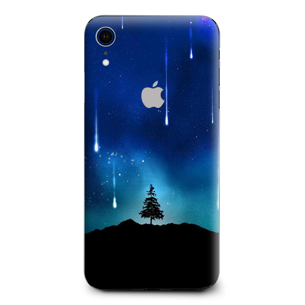Falling Stars On The Trees And Mountains Apple iPhone XR Skin
