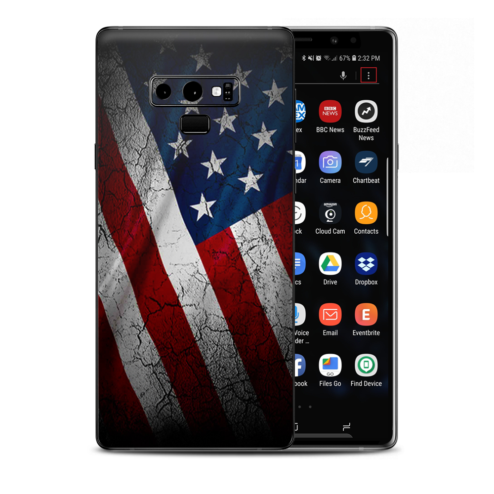 American Flag Distressed Wave Samsung Galaxy Note 9 Skin