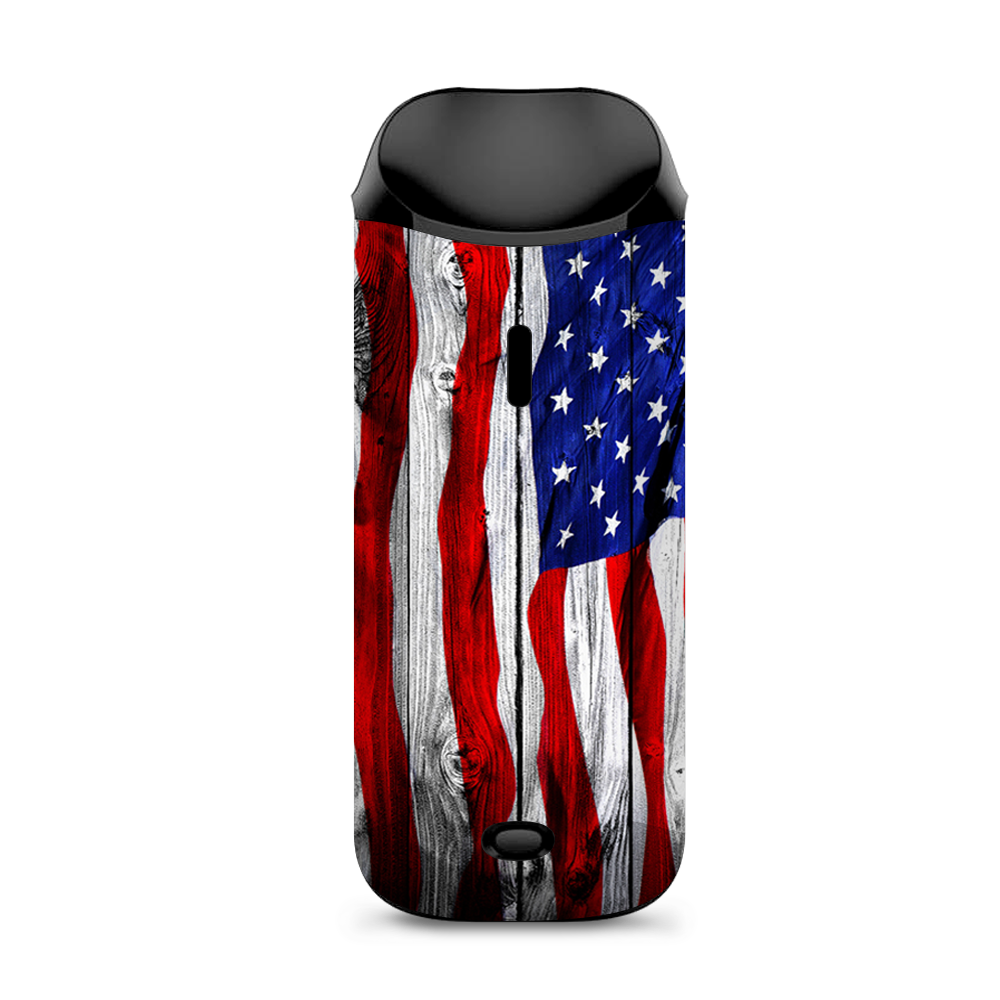  American Flag On Wood Vaporesso Nexus AIO Kit Skin