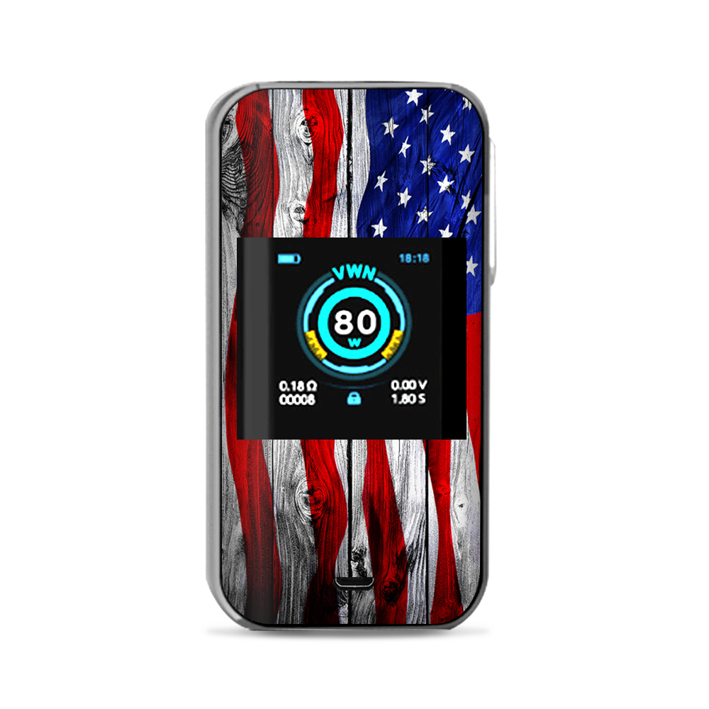  American Flag On Wood Vaporesso Luxe Nano Kit Skin