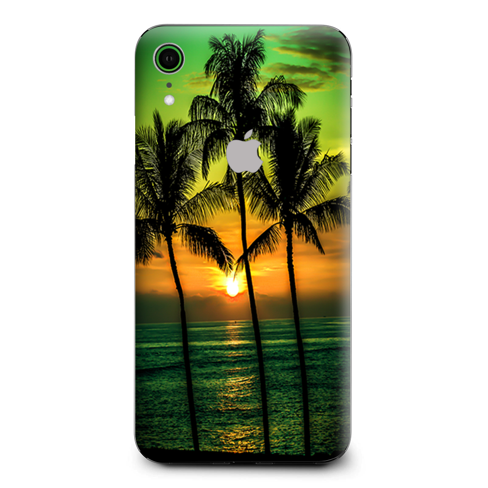 Sunset Palm Trees Ocean Apple iPhone XR Skin
