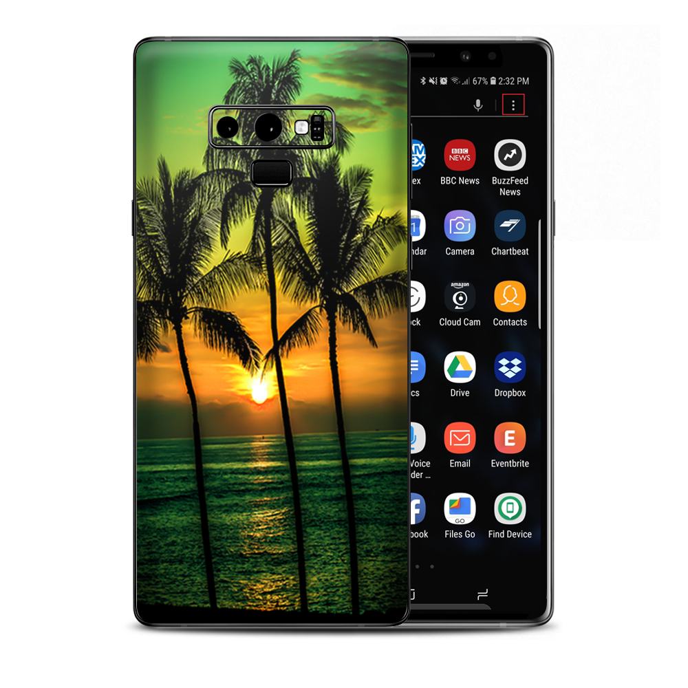 Sunset Palm Trees Ocean Samsung Galaxy Note 9 Skin