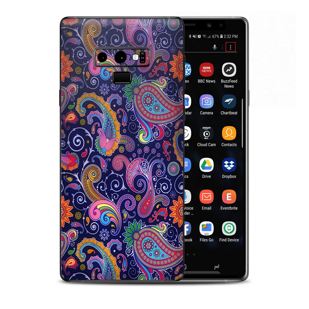 Purple Paisley Samsung Galaxy Note 9 Skin