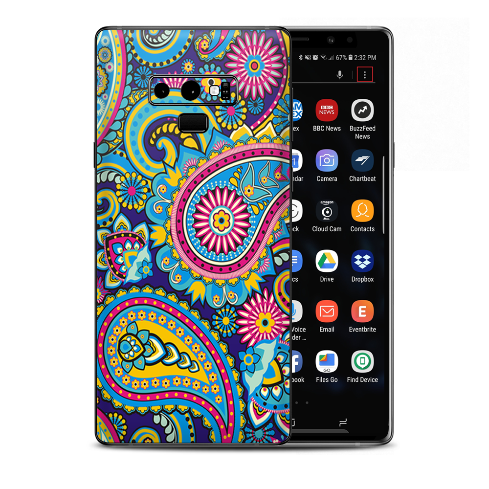 Colorful Paisley Mix Samsung Galaxy Note 9 Skin