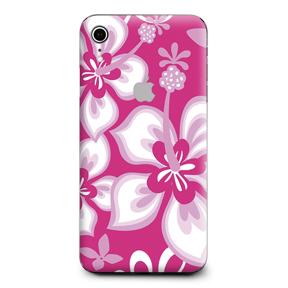 Hibiscus Tropical Flowers Pink Apple iPhone XR Skin